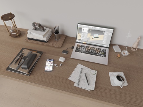 Modern desk ornaments notebook books