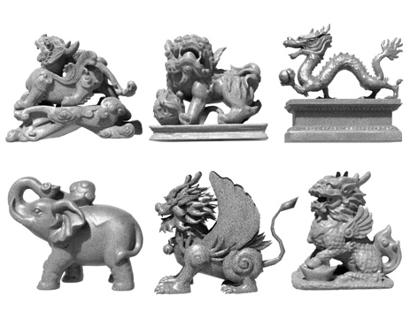 Chinese-style unicorn brave god beast statue dragon stone lion stone carving door pier sculpture sketch