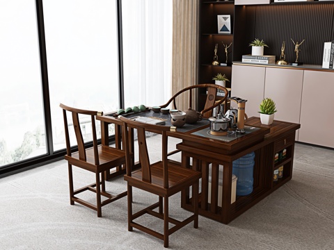 Chinese Tea Table and Chair