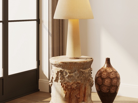 Mid-century Style Table Lamp Large Table Lamp White Table Lamp