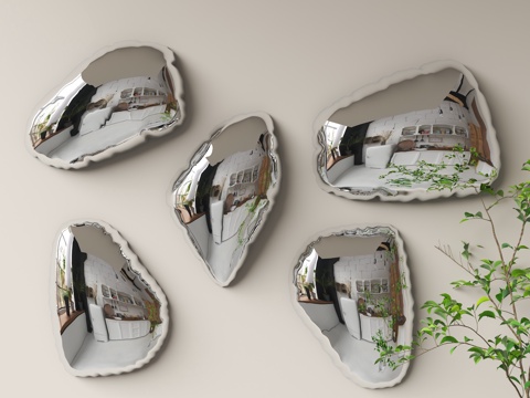 Modern mirror wall decoration oval balloon wall decoration three-dimensional wall decoration