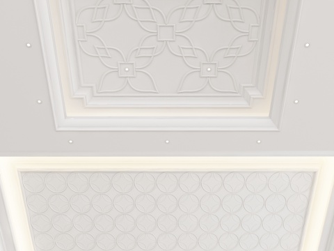 European-style ceiling flat carved geometric pattern ceiling