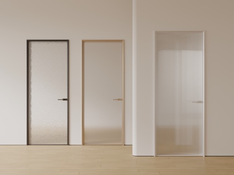 Modern single door glass door