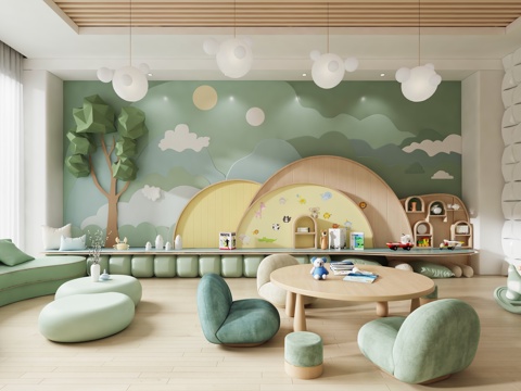 Modern Children's Toy Room Kindergarten Classroom Activity Room