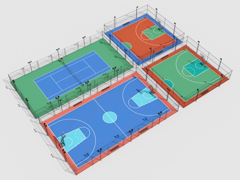 modern outdoor court basketball court sports ground tennis court