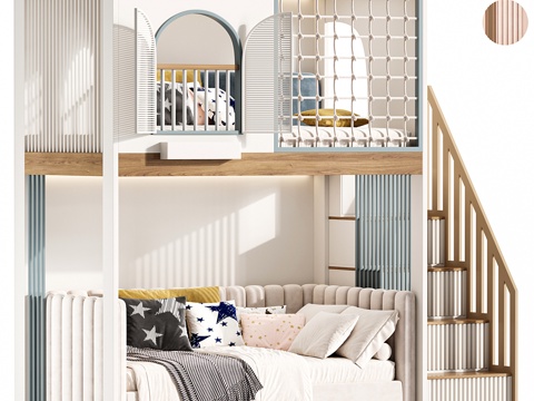 Children's high and low bed