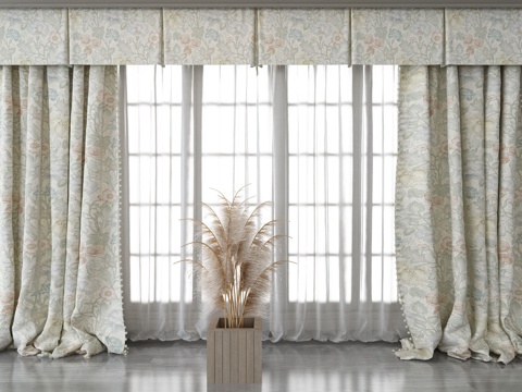 Modern Printed Curtain Curtain Head