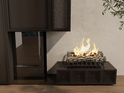 modern fireplace firewood stove