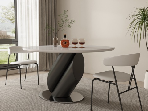 Round Dining Table and Chair