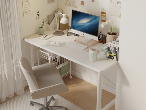 Modern Computer Desk and Chair Desktop Office Supplies