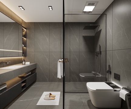 Advanced gray toilet bathroom