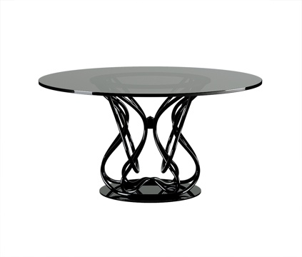 Modern glass dining table round table