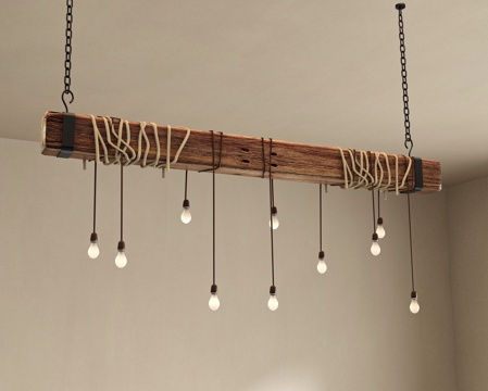 Wabi-sabi Style Solid Wood Chandelier