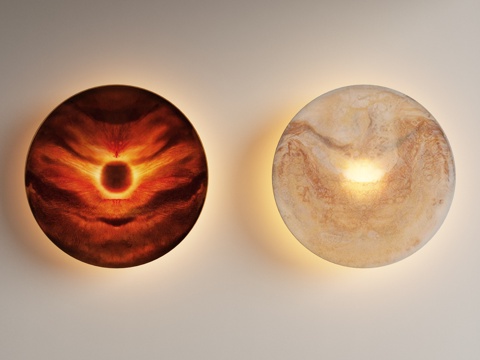 Modern Transparent Stone Wall Lamp Round Wall Lamp