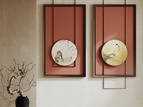 Chinese Zen Hanging Painting Frame Ink Painting Art Painting