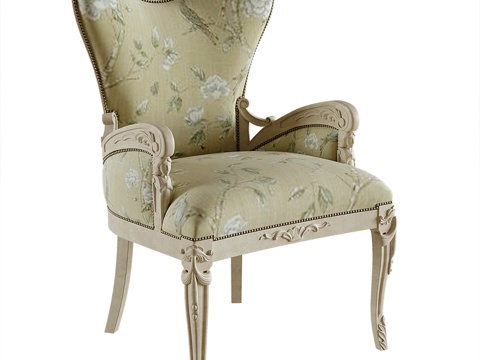 French Printed Fabric Chair Dining Chair Book Chair Lounge Chair