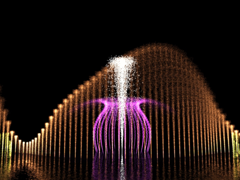 Night view fountain