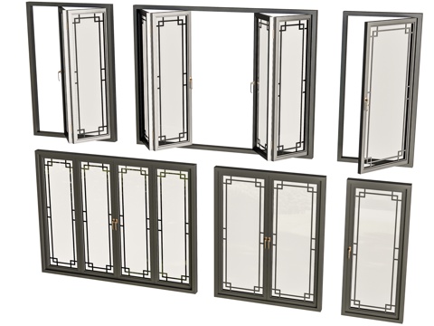 New Chinese-style Window Glass Window Floor-to-ceiling Window Balcony Window