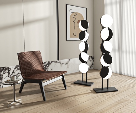 Moon phase floor lamp