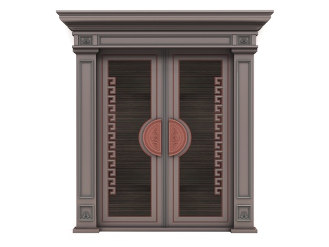 European style villa entrance door patio door