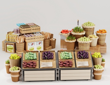 supermarket fruit shelf fruit basket vegetable shelf