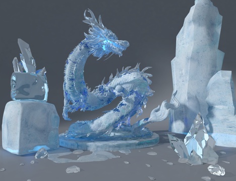 Ice Dragon Sculpture