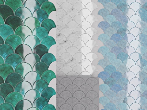 fish scale tile floor tile