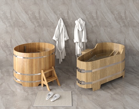 Modern Solid Wood Bath Bucket Bath Bucket Bathrobe