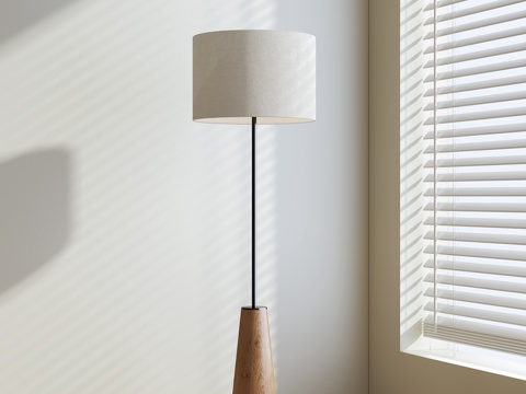 American solid wood floor lamp