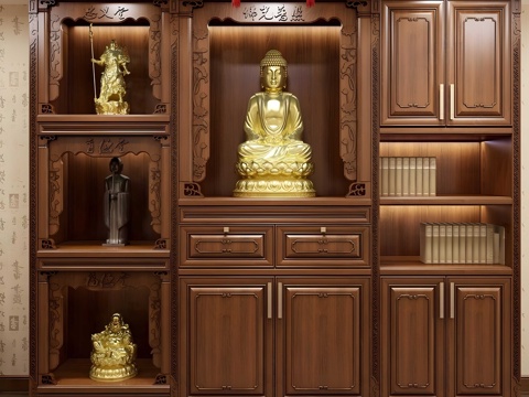 New Chinese Zen Buddhist Niches Solid Wood Buddhist Niches