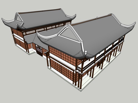 Chinese ancient building attic courtyard