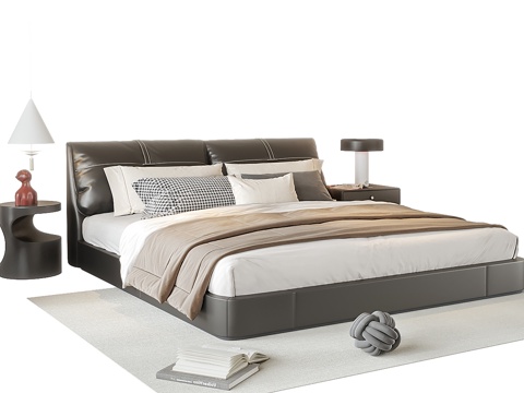 Modern Leather Double Bed