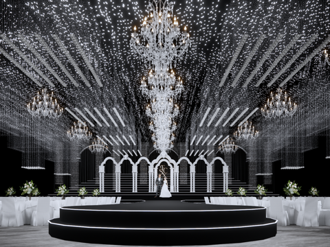 Show Wind Crystal Full Hall Ceiling Wedding Scene