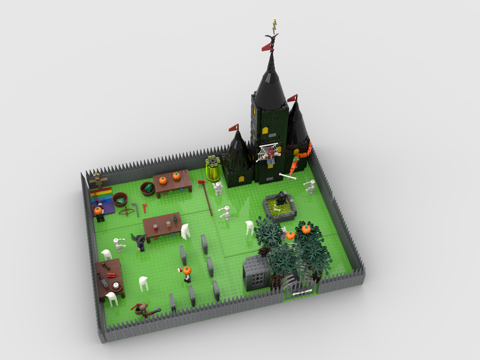 LEGO toy blocks Halloween scene