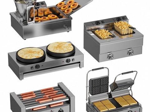 Stall cooking equipment Fried potato chips machine sausage baking machine Waffle maker