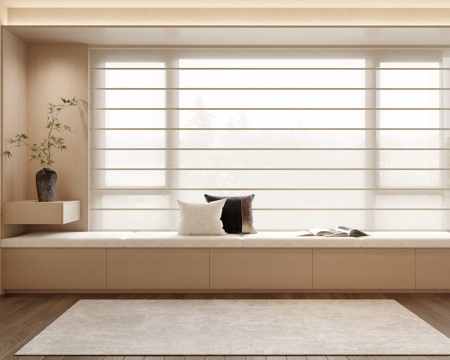 modern curtains venetian blinds bay window