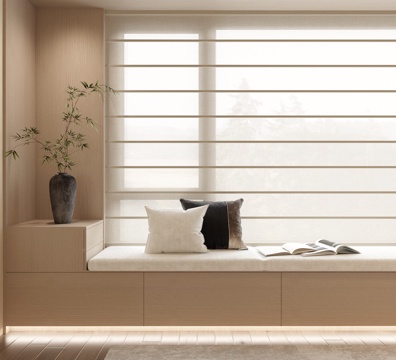 modern curtains venetian blinds bay window