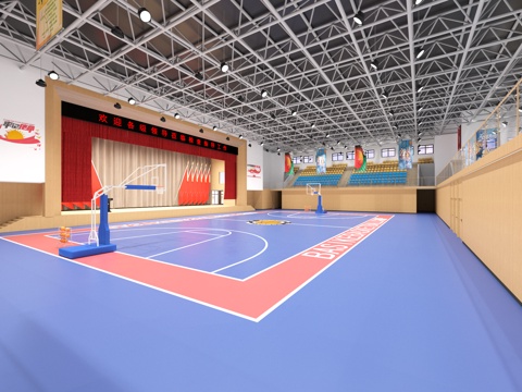 modern gymnasium basketball court