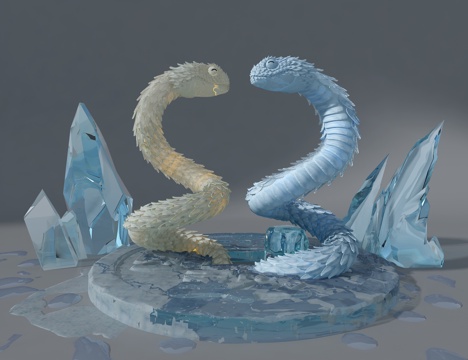 Ice Snake Sculpture