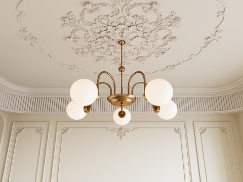 French multi-head chandelier