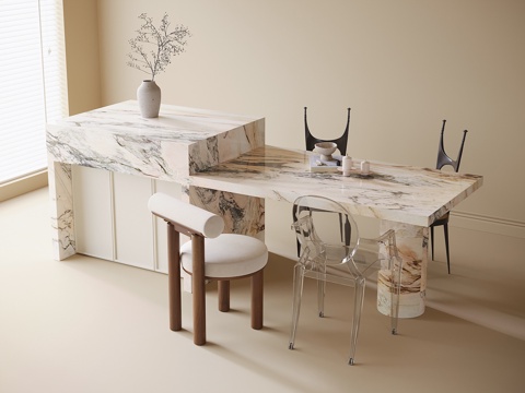 Modern Island Dining Table and Chair