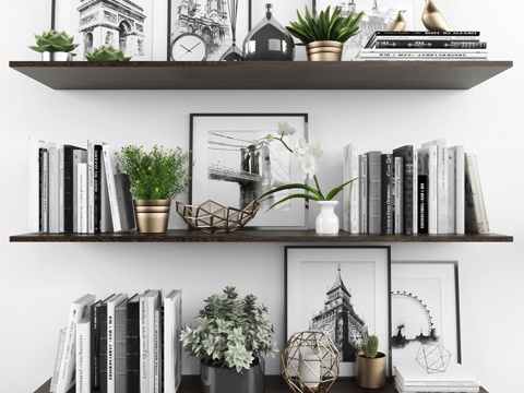 Modern Decorations Ornaments Books Potted Plant