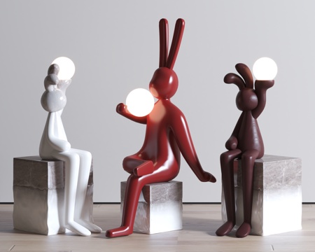 Rabbit Sculpture Ornaments Sculpture Ornaments Rabbit Lamp