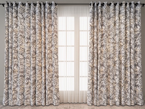 Modern floral cloth curtains