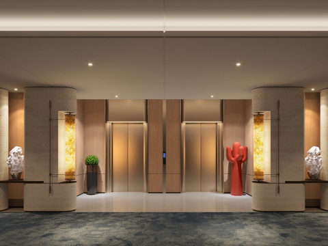 Modern hotel elevator hall elevator hall aisle elevator hall