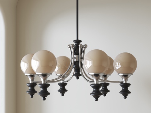 French multi-head chandelier