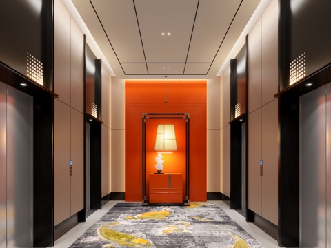 New Chinese Hotel Elevator Hall Club Elevator Hall