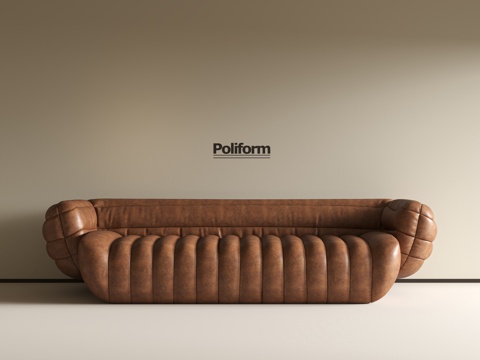 Middle Ancient Leather Sofa Multiplayer Sofa