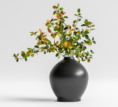 Modern Vase Pottery Pot Branch Flower Art