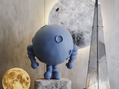 Modern Moon Sculpture Ornaments